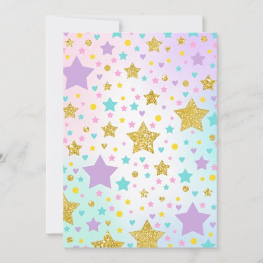 Unicorn Bowling Uitnodiging Bowling Birthday Parti (Achterkant)