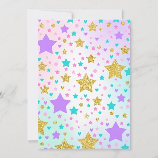 Unicorn Bowling Uitnodiging Bowling Birthday Parti (Achterkant)