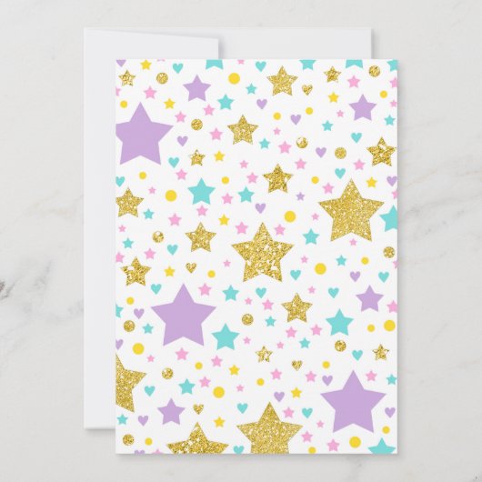 Unicorn Bowling Uitnodiging Bowling Birthday Parti (Achterkant)