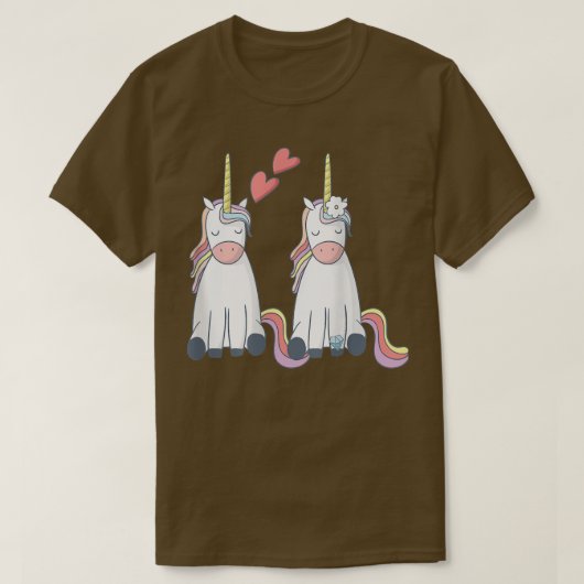 Unicorn Bride en Groom Inlove Funny T-shirt (Design voorkant)