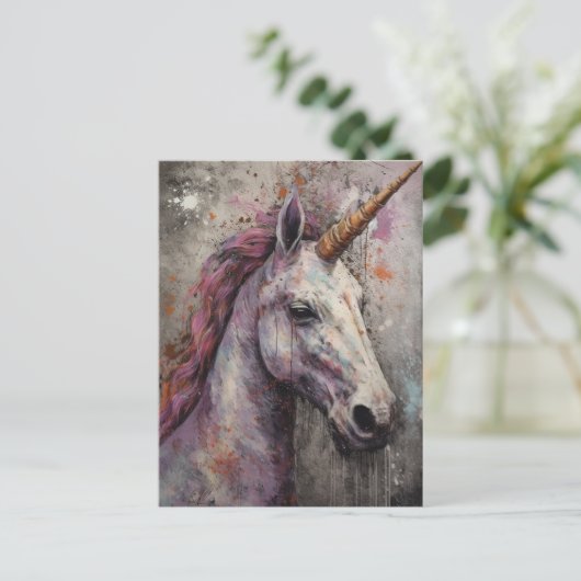 Unicorn Briefkaart (Staand voorkant)