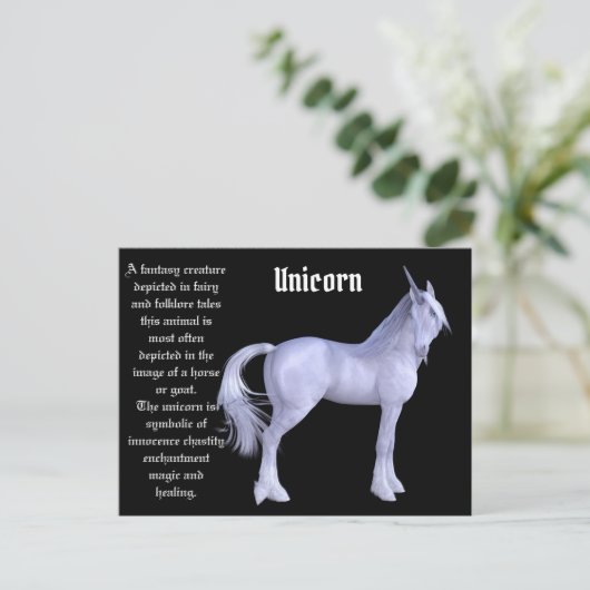Unicorn Briefkaart (Staand voorkant)