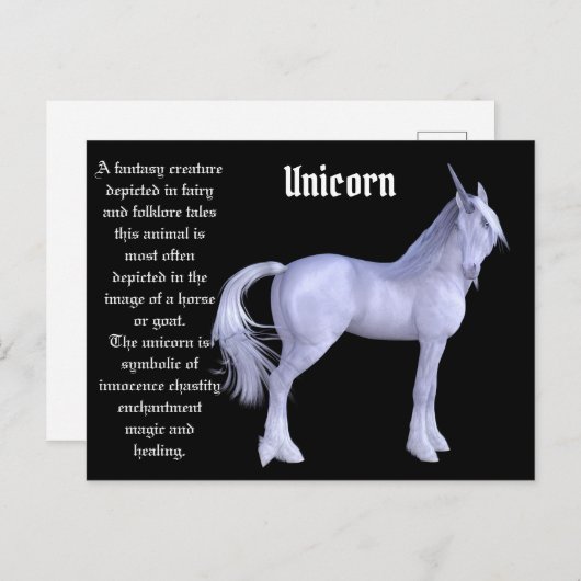 Unicorn Briefkaart (Voorkant / Achterkant)