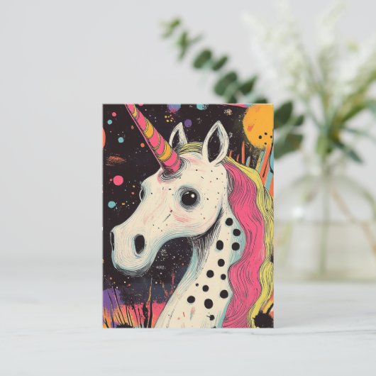 Unicorn Briefkaart (Staand voorkant)
