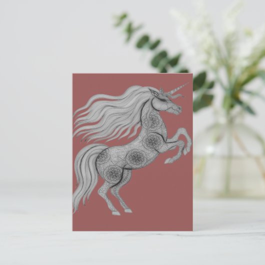 Unicorn Briefkaart (Staand voorkant)
