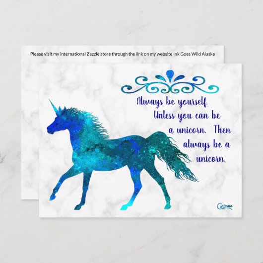 Unicorn - Briefkaart (Voorkant / Achterkant)