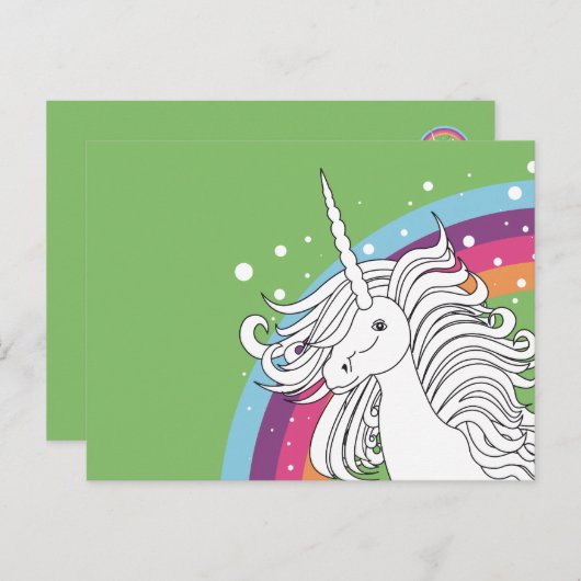 UNICORN BRIEFKAART GREEN (Voorkant / Achterkant)