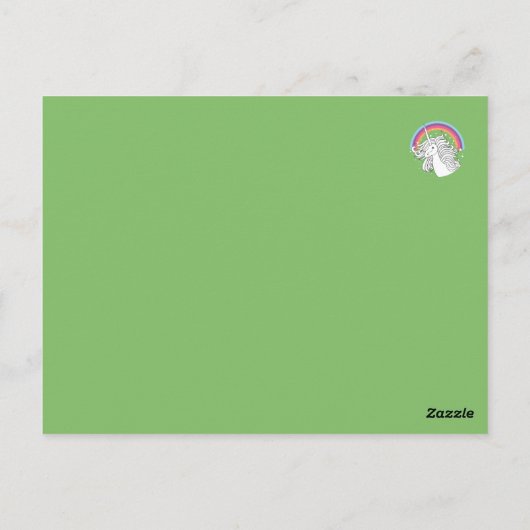 UNICORN BRIEFKAART GREEN (Achterkant)