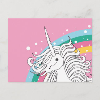 UNICORN BRIEFKAART PINK