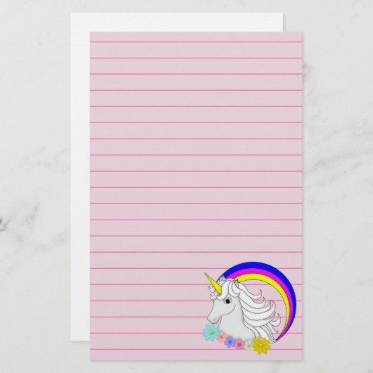 Unicorn Briefpapier (Voorkant / Achterkant)