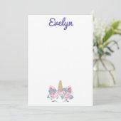 Unicorn Briefpapier Bedankkaart (Staand voorkant)