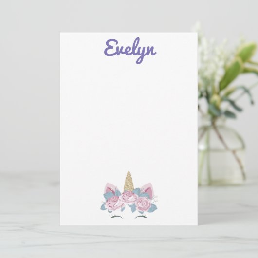 Unicorn Briefpapier Bedankkaart (Staand voorkant)