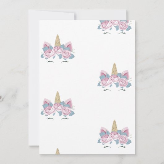 Unicorn Briefpapier Bedankkaart (Achterkant)