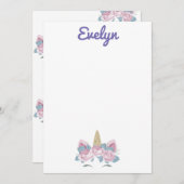 Unicorn Briefpapier Bedankkaart (Voorkant / Achterkant)