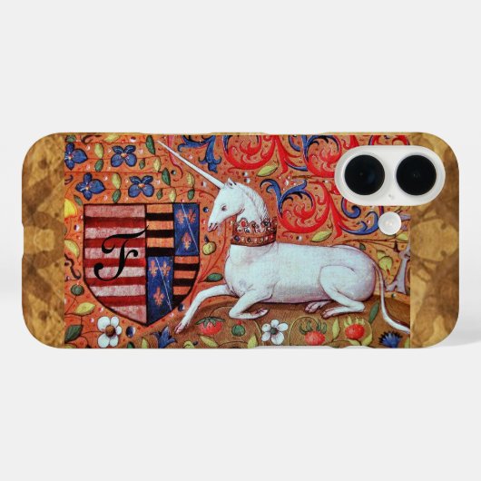 UNICORN Brown Parchment Monogram Case-Mate iPhone Case (Achterkant (horizontaal))