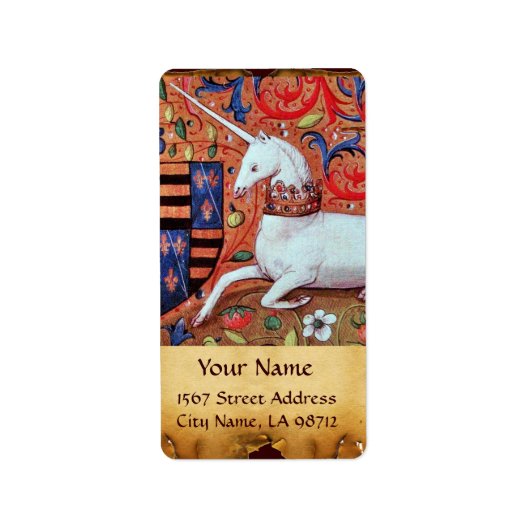 UNICORN BROWN PARCHMENT Monogram Etiket (Voorkant)