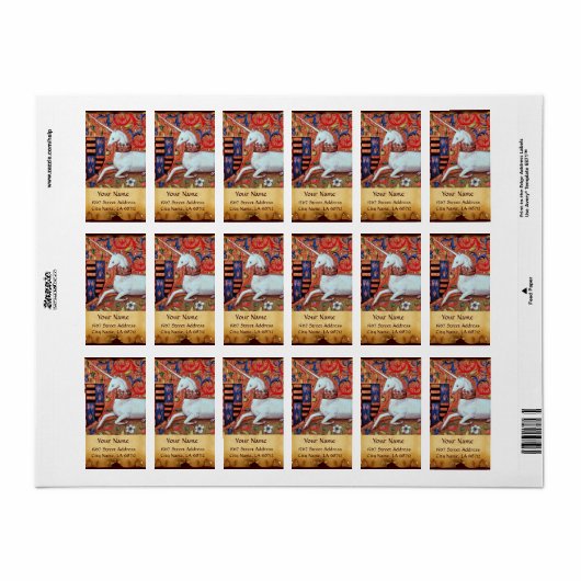 UNICORN BROWN PARCHMENT Monogram Etiket (Full Sheet)