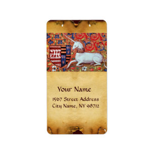 UNICORN BROWN PARCHMENT Monogram Etiket