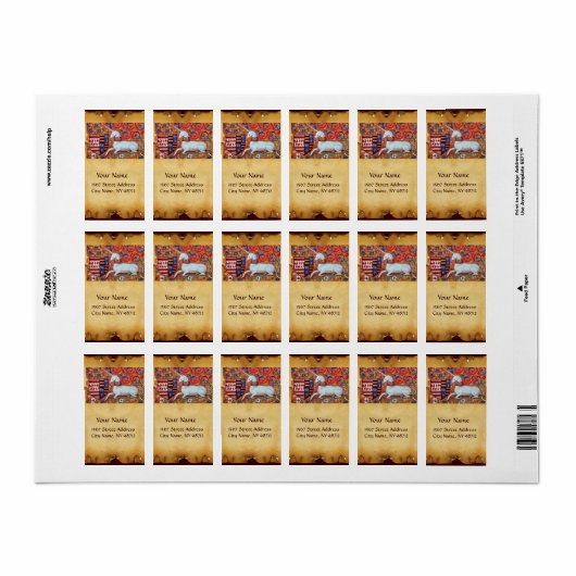 UNICORN BROWN PARCHMENT Monogram Etiket (Full Sheet)