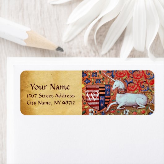 UNICORN BROWN PARCHMENT Monogram Etiket (Insitu)