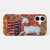 UNICORN Brown Parchment Monogram iPhone 16 Hoesje (Achterkant horizontaal)