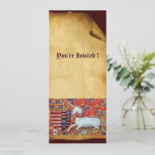 UNICORN, bruine witte rode champagne Kaart (Staand voorkant)