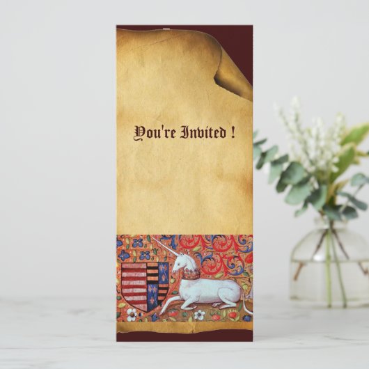 UNICORN, bruine witte rode champagne Kaart (Staand voorkant)