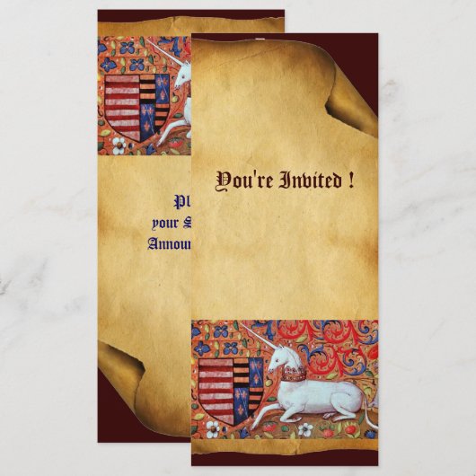 UNICORN, bruine witte rode champagne Kaart (Voorkant / Achterkant)