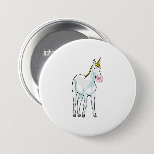 Unicorn Bubble gom Ronde Button 7,6 Cm (Voorkant /achterkant)