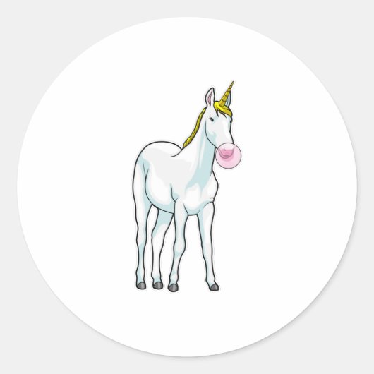 Unicorn Bubble gom Ronde Sticker (Voorkant)