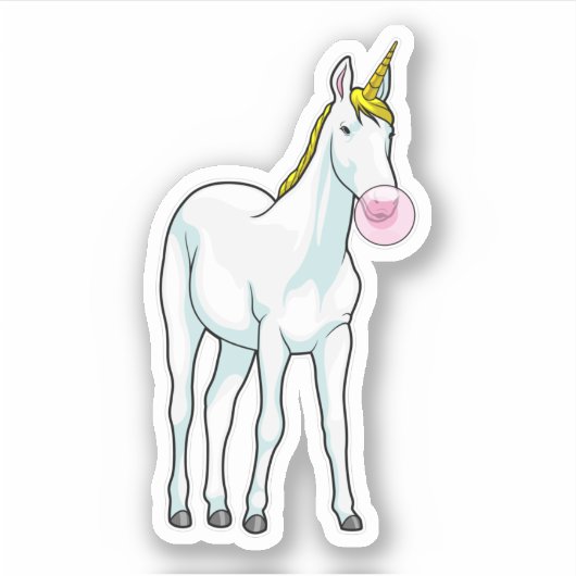 Unicorn Bubble gom Sticker (Voorkant)
