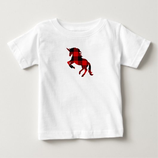 Unicorn Buffalo Check Gepland T-shirt (Voorkant)