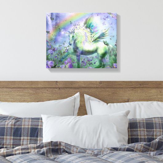 Unicorn & butterflies canvas afdruk (Insitu (Slaapkamer))