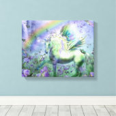 Unicorn & butterflies canvas afdruk (Insitu (Houten vloer))