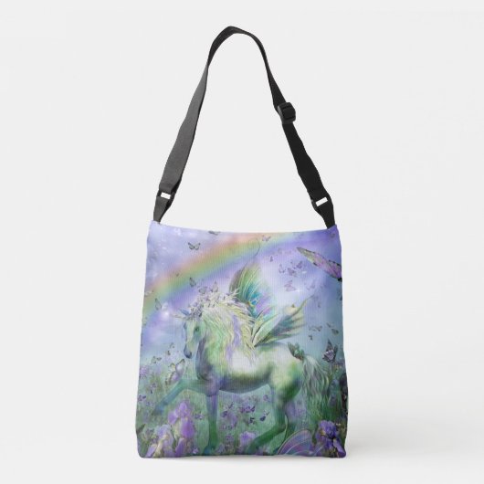 Unicorn & butterflies crossbody tas (Achterkant)