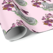 Unicorn Butterflies en bloemen Cadeaupapier (Rol Hoek)