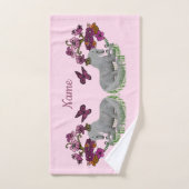 Unicorn Butterflies en Flowers, gepersonaliseerd Bad Handdoek (Handdoek)