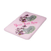 Unicorn Butterflies en Flowers, gepersonaliseerd Badmat (Gekanteld)