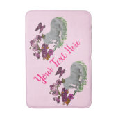 Unicorn Butterflies en Flowers, gepersonaliseerd Badmat (Voorkant Verticaal)