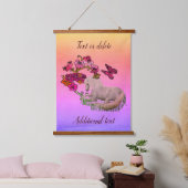 Unicorn Butterflies en Flowers, gepersonaliseerd Hangend Wandkleed (Slaapkamer)