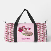 Unicorn Butterflies en Flowers, gepersonaliseerd Plunjezak (Voorkant)