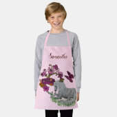 Unicorn Butterflies en Flowers, gepersonaliseerd Schort (Gedragen)