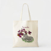 Unicorn Butterflies en Flowers, gepersonaliseerd Tote Bag (Voorkant)