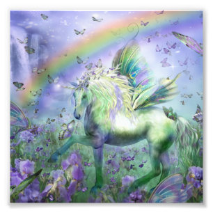 Unicorn & butterflies foto afdruk
