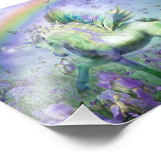 Unicorn & butterflies foto afdruk (Hoek)