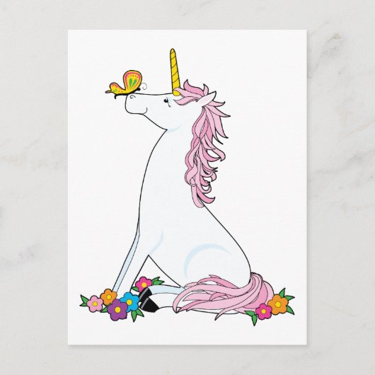 Unicorn Butterfly Briefkaart (Voorkant)