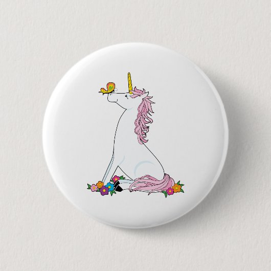 Unicorn Butterfly Ronde Button 5,7 Cm (Voorkant)