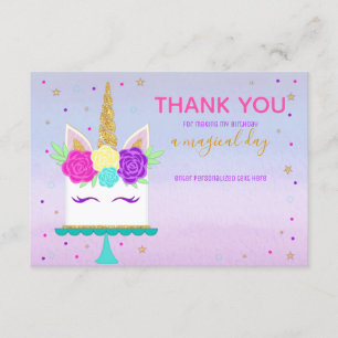 Unicorn Cake Bedankt voor je opmerking Roze Paars