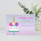 Unicorn Cake Bedankt voor je opmerking Roze Paars  (Staand voorkant)