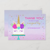 Unicorn Cake Bedankt voor je opmerking Roze Paars  (Voorkant / Achterkant)